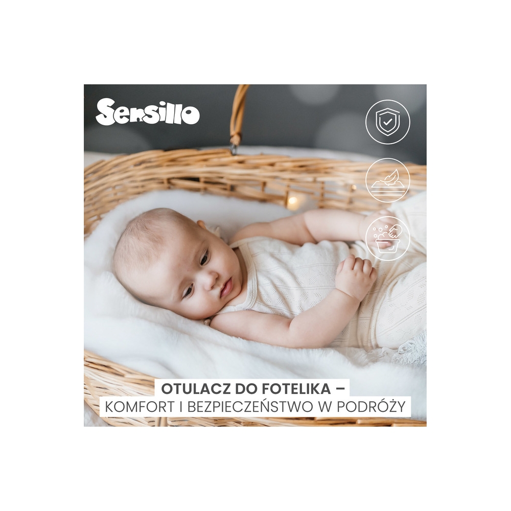 OTULACZ DO FOTELIKA PLUSZ BARANEK 75X75 SZARY