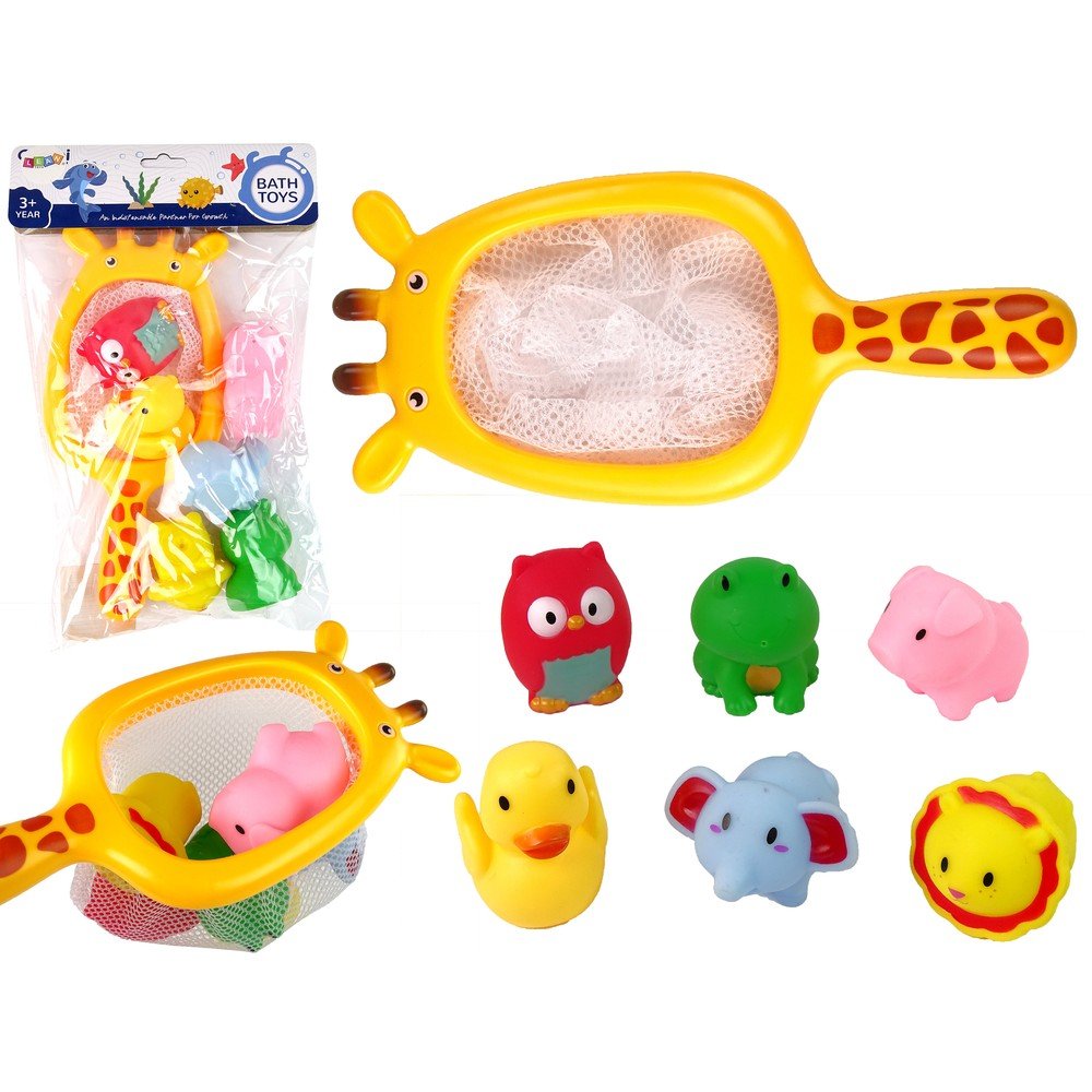 Guminio tinklelio žirafų maudymosi gyvūnų rinkinys-Žaislai, Vonios žaislai-e-vaikas