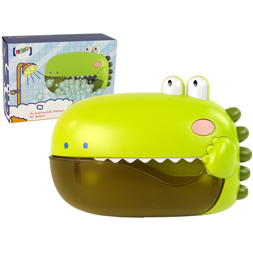 Muilo burbulų vonios žaislas Dinozauras žalias su baterijomis-Žaislai, Vonios žaislai-e-vaikas