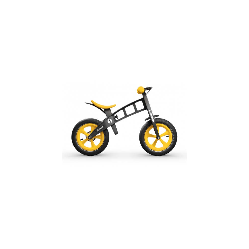 Balansinis dviratis FirstBike SPECIAL, geltonas-Judėjimui, Balansiniai dviratukai-e-vaikas