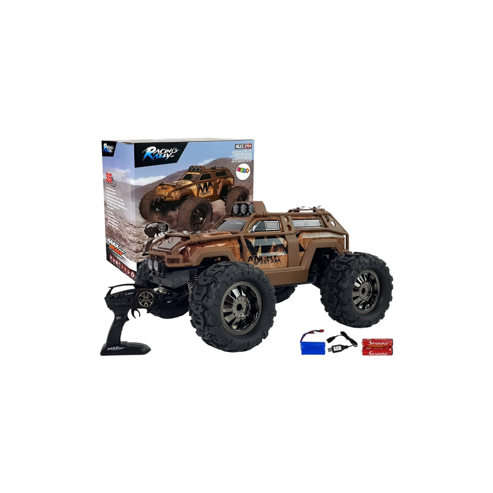 Nuotoliniu būdu valdomas ralio automobilis 2.4G 1:18 35 km/h, Brown-Žaislai, Auto ir transporto žaislai, Valdomos radijo bangomi