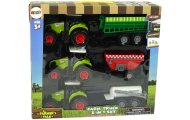 Trijų traktorių rinkinys Priekaba purkštuvas Ūkio traktorius-Žaislai, Auto ir transporto žaislai, Traktoriai-e-vaikas