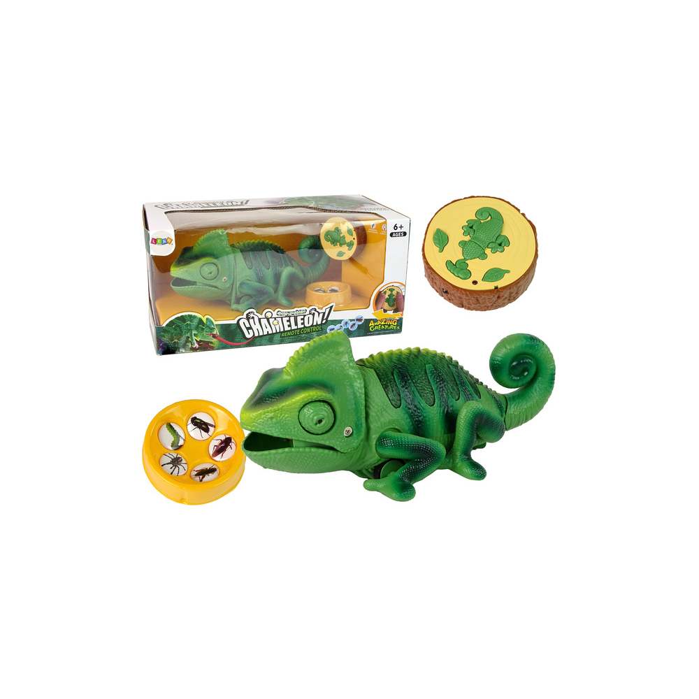Nuotoliniu būdu valdomas chameleonas su žalia šviesa 28 cm-Žaislai, Interaktyvūs žaislai-e-vaikas