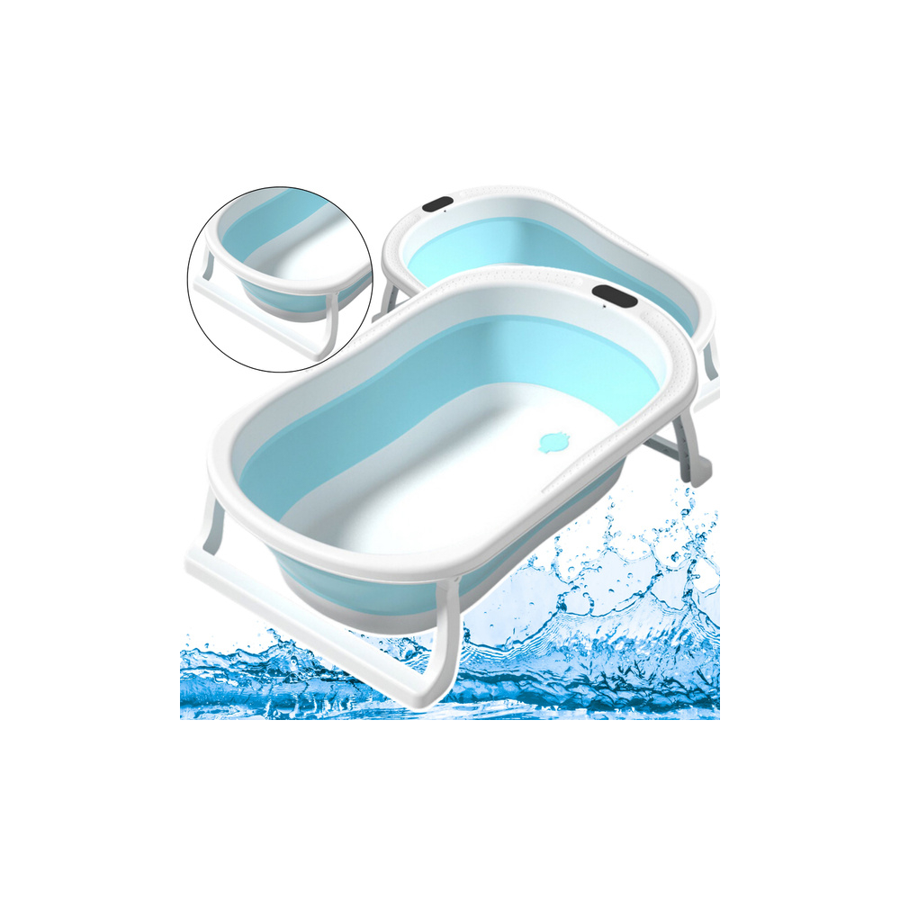 Folding Bathtub Non-slip Feet Blue