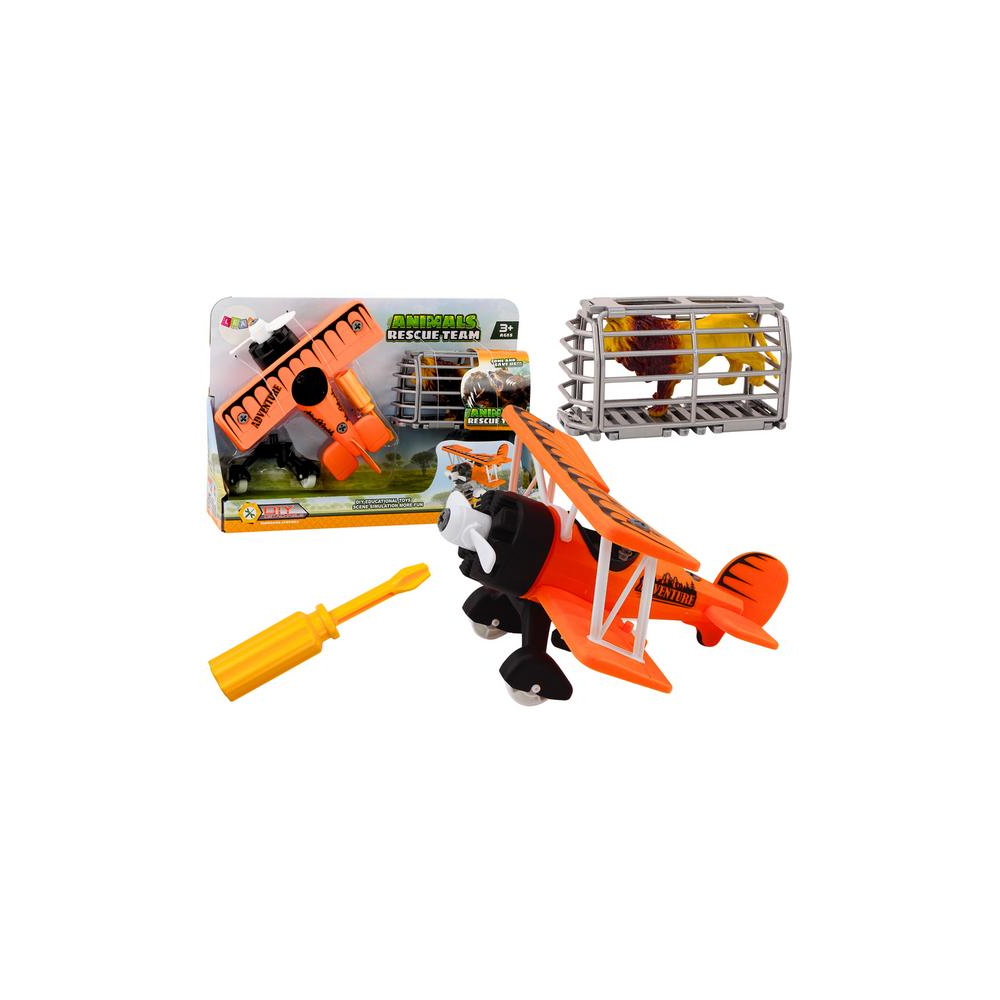 Airplane Light plane Animal transport Cage Lion Unscrewable Screwdriver