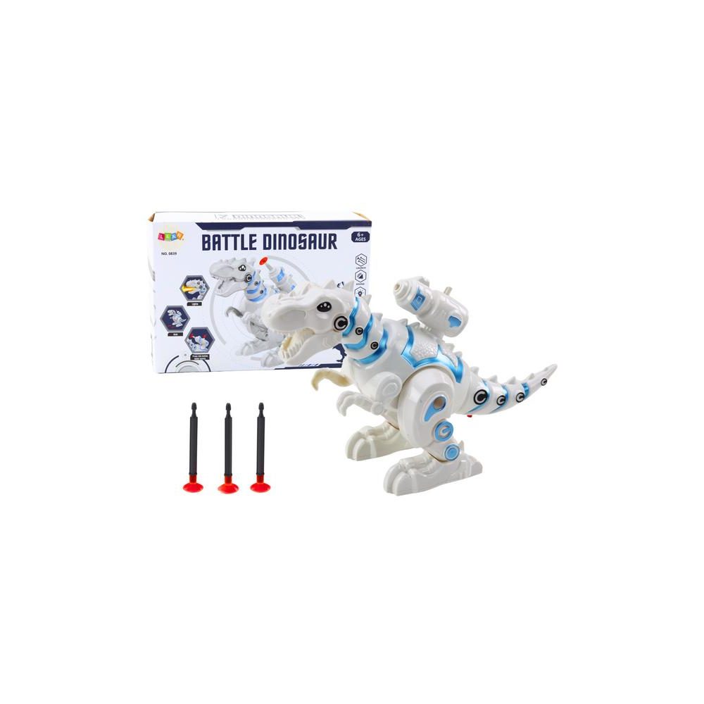 Robotas dinozauras su strėlių paleidimo įrenginiu, šviesos garsai, Baltas-Žaislai, Interaktyvūs žaislai, Robotai-e-vaikas