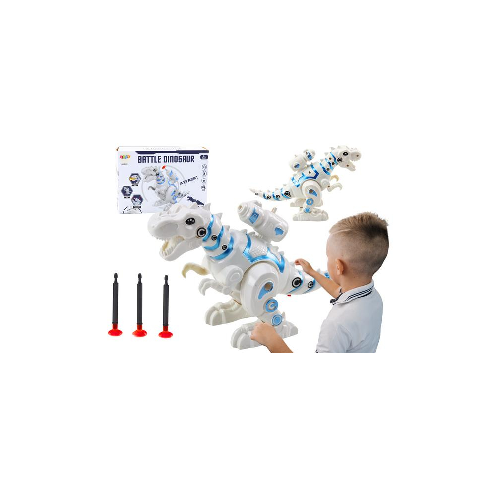 Robotas dinozauras su strėlių paleidimo įrenginiu, šviesos garsai, Baltas-Žaislai, Interaktyvūs žaislai, Robotai-e-vaikas