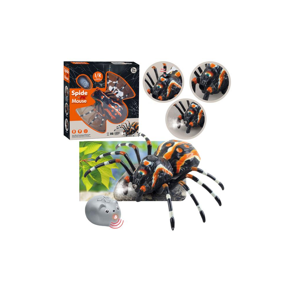 Nuotoliniu būdu valdomas voras Tarantulas infraraudonųjų spindulių juodas R/C ST-Žaislai, Interaktyvūs žaislai-e-vaikas
