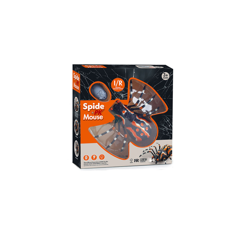 Nuotoliniu būdu valdomas voras Tarantulas infraraudonųjų spindulių juodas R/C ST-Žaislai, Interaktyvūs žaislai-e-vaikas