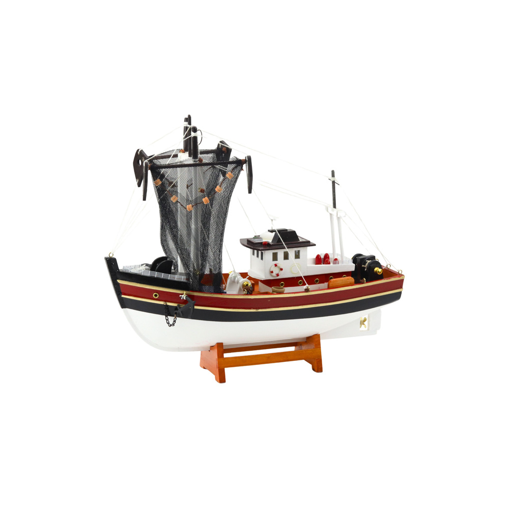 Kolekcinis dekoratyvinio žvejybos laivo modelis Žvejybos tinklas 38x31cm-Žaislai, Auto ir transporto žaislai, Laivai-e-vaikas