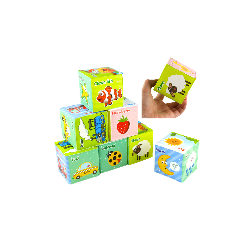 Edukaciniai kubeliai Spalvotos raidės Gyvūnai Mokslas 8vnt.-Žaislai, Kūdikiams, Žaislai mažyliams (iki 4 m.