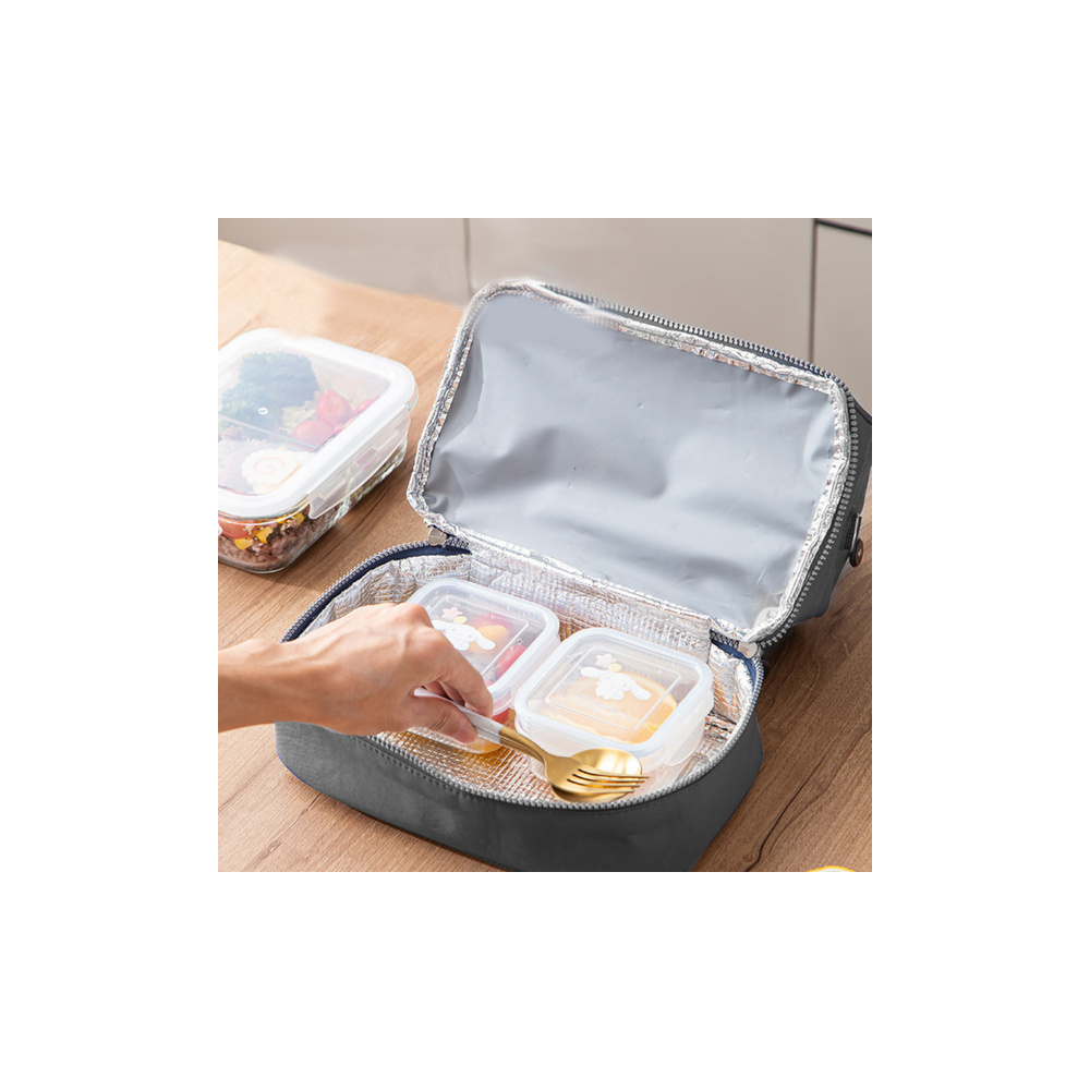 Termoizoliuotas pusryčių krepšys su reguliuojamu dirželiu, pilkas, 27 cm-Maitinimui, Termo krepšiai-e-vaikas