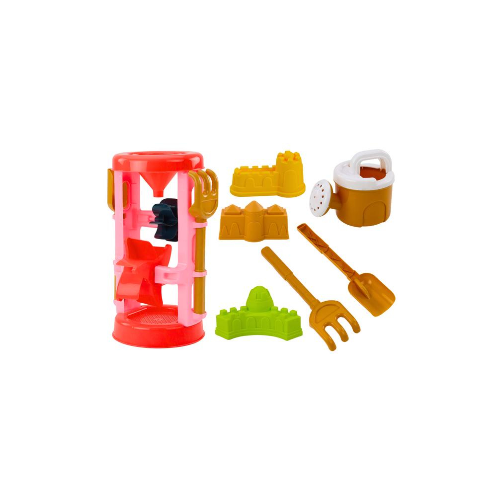 Smėlio žaislų rinkinys Smėlio formelės Pilys Laistyklė rožinė-Žaislai, Lauko žaislai, Vandens ir smėlio žaislai, Smėlio ir vande
