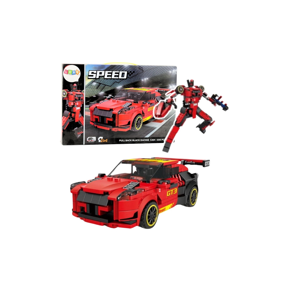 Konstruktyvus robotas Auto 2in1 GT3 Raudona 335 el.-Žaislai, Konstruktoriai, Lego, statybiniai blokai-e-vaikas