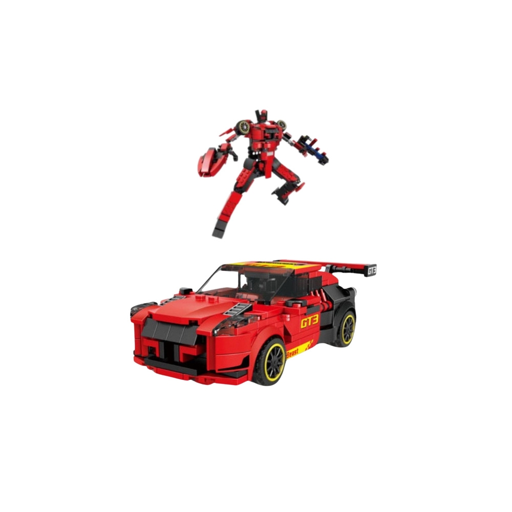 Konstruktyvus robotas Auto 2in1 GT3 Raudona 335 el.-Žaislai, Konstruktoriai, Lego, statybiniai blokai-e-vaikas