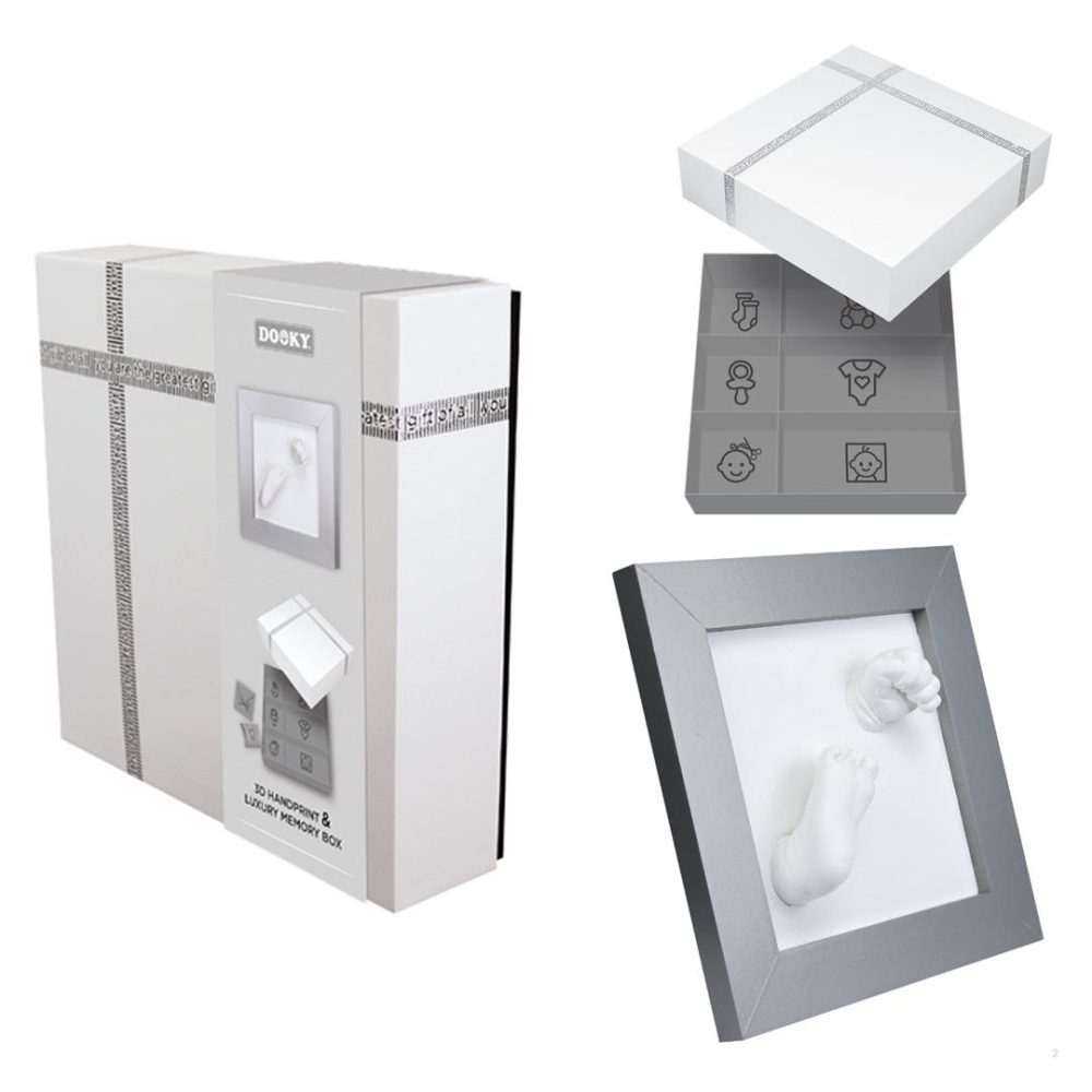 Rėmelis ir atminties dėžutė Dooky Baby Print 3D Deluxe-Dovanoms, Antspaudai, rėmeliai-e-vaikas