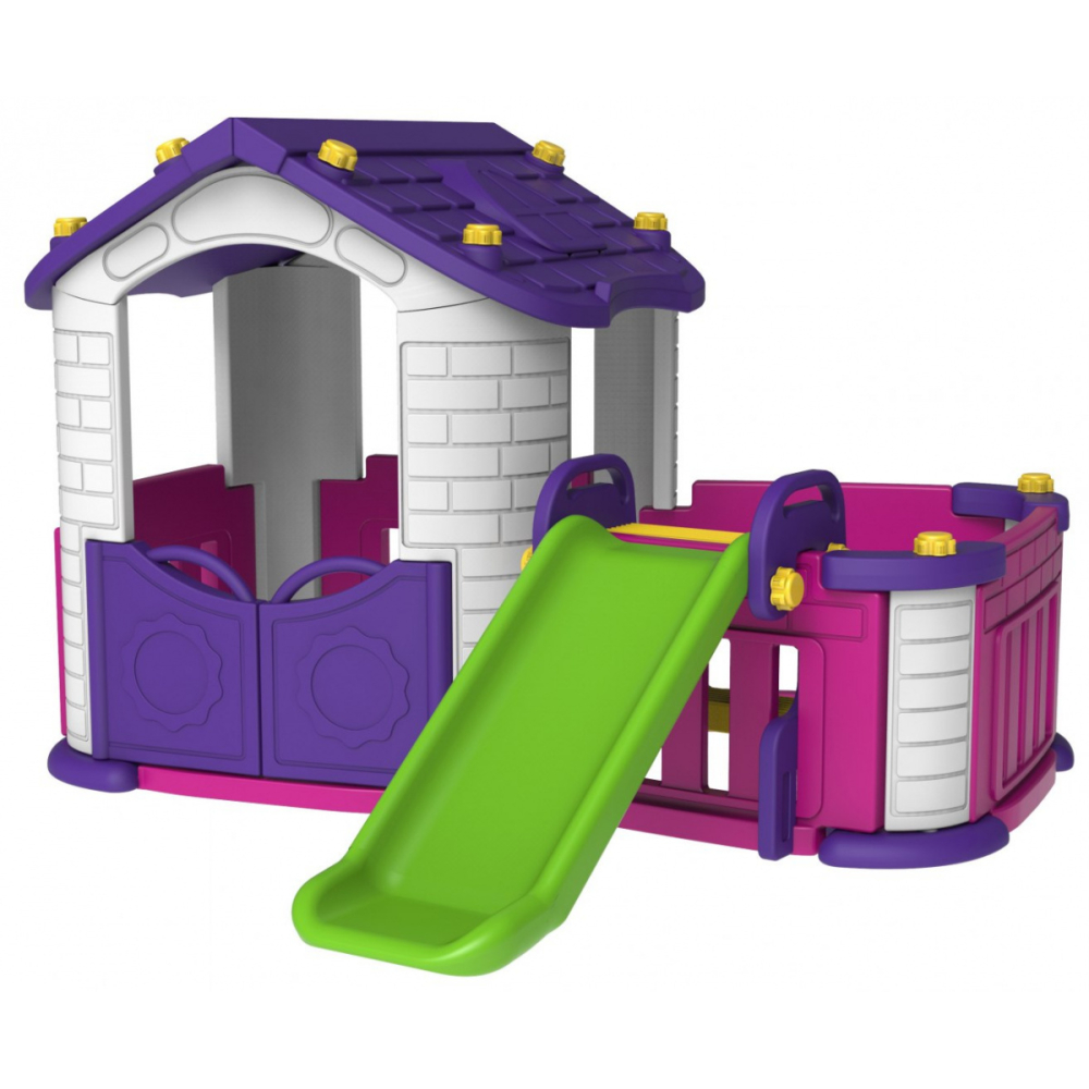 Didelis sodo namelis su prieangiu 5in1 violetinės spalvos-Žaislai, Lauko žaislai, Žaidimų nameliai ir jų priedai, Žaidimų aikšte