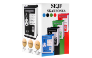Sejf skarbonka dla dzieci 3+ niebieski Oszczędzanie pieniędzy + Nauka przedsiębiorczości