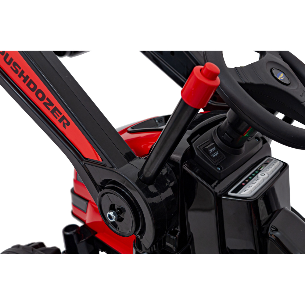 Elektrinis traktorius - ekskavatorius, Red-Elektromobiliai vaikams, Traktoriai-e-vaikas