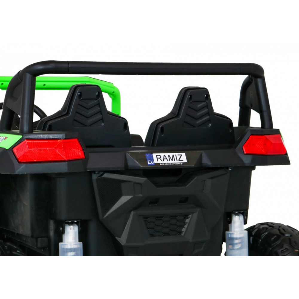 Buggy ATV lenktynės 2 vaikams Žalias + 4x4 pavara + Nuotolinio valdymo pultas + Lėtas startas + MP3 LED-Elektromobiliai vaikams,