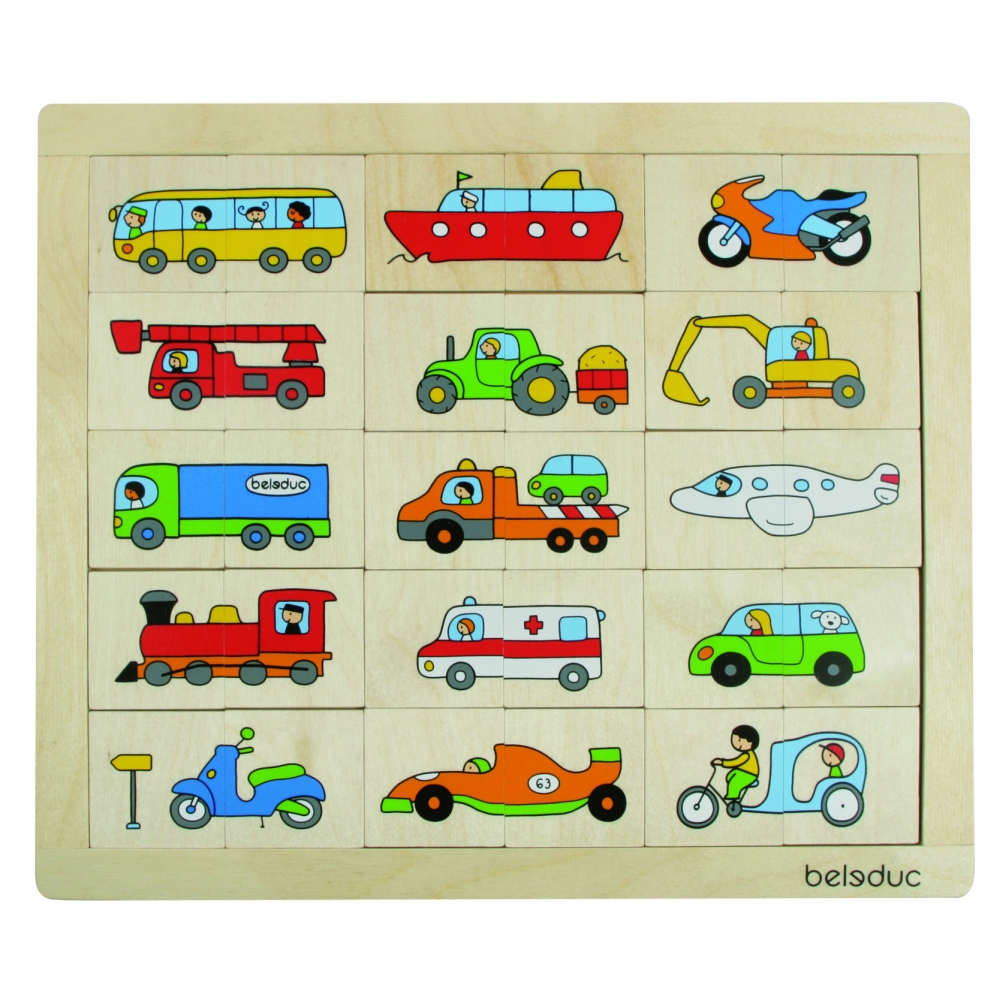 Beleduc lavinamoji priemonė - medinė dėlionė Transporto priemonės (11007)