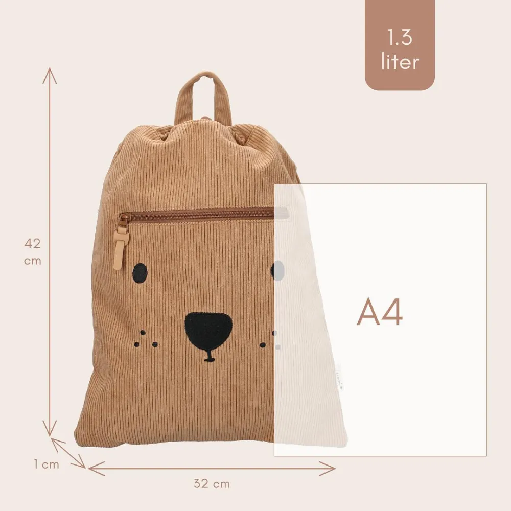 Kuprinė „Beary Excited“ ruda, „KIDZROOM“-Drabužiai ir aksesuarai, Aksesuarai, Rankinės, kuprinės, lagaminai-e-vaikas
