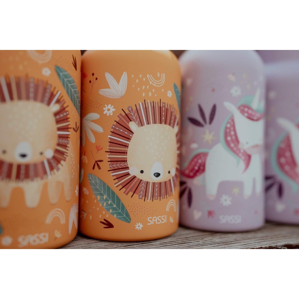 Nerūdijančio plieno vandens gertuvė, 500 ml, SASSI Liūtas-Maitinimui, Indai, įrankiai, gertuvės, Puodeliai, gertuvės-e-vaikas