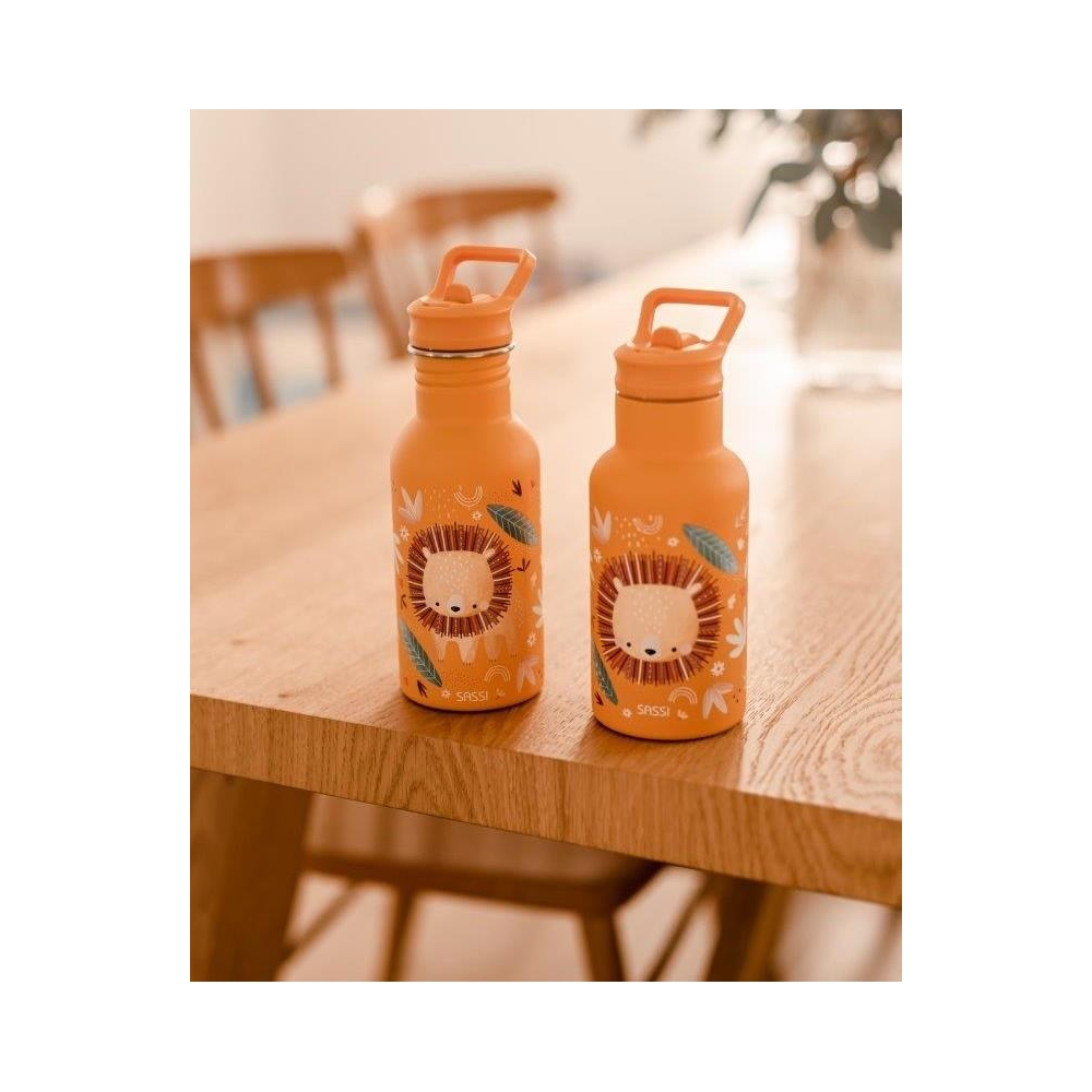 Nerūdijančio plieno vandens gertuvė, 500 ml, SASSI Liūtas-Maitinimui, Indai, įrankiai, gertuvės, Puodeliai, gertuvės-e-vaikas