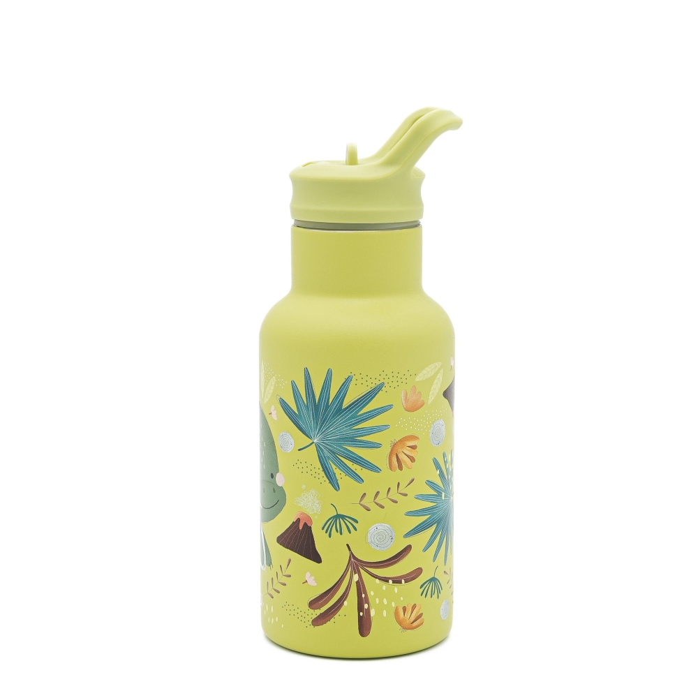 Nerūdijančio plieno vandens gertuvė, 350 ml, SASSI Dinozauras-Maitinimui, Indai, įrankiai, gertuvės, Puodeliai, gertuvės-e-vaika