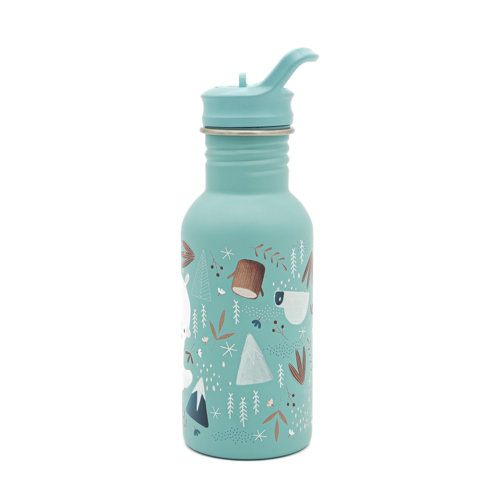 Nerūdijančio plieno vandens gertuvė, 500 ml, SASSI Meškutė-Maitinimui, Indai, įrankiai, gertuvės, Puodeliai, gertuvės-e-vaikas