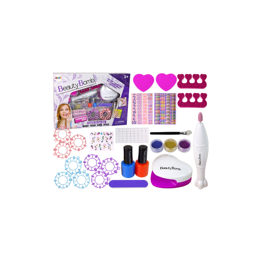 Nagų dailės rinkinys Liejimo aparatas Lempa Pildiklis Brokatas-Žaislai, Kosmetika, aksesuarai-e-vaikas