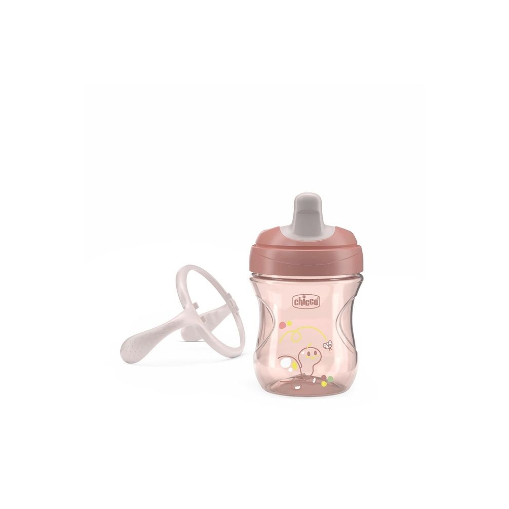 180622 KUBEK NIEKAPEK Z TWARDYM USTNIKIEM 200ML 6+ RÓŻOWY