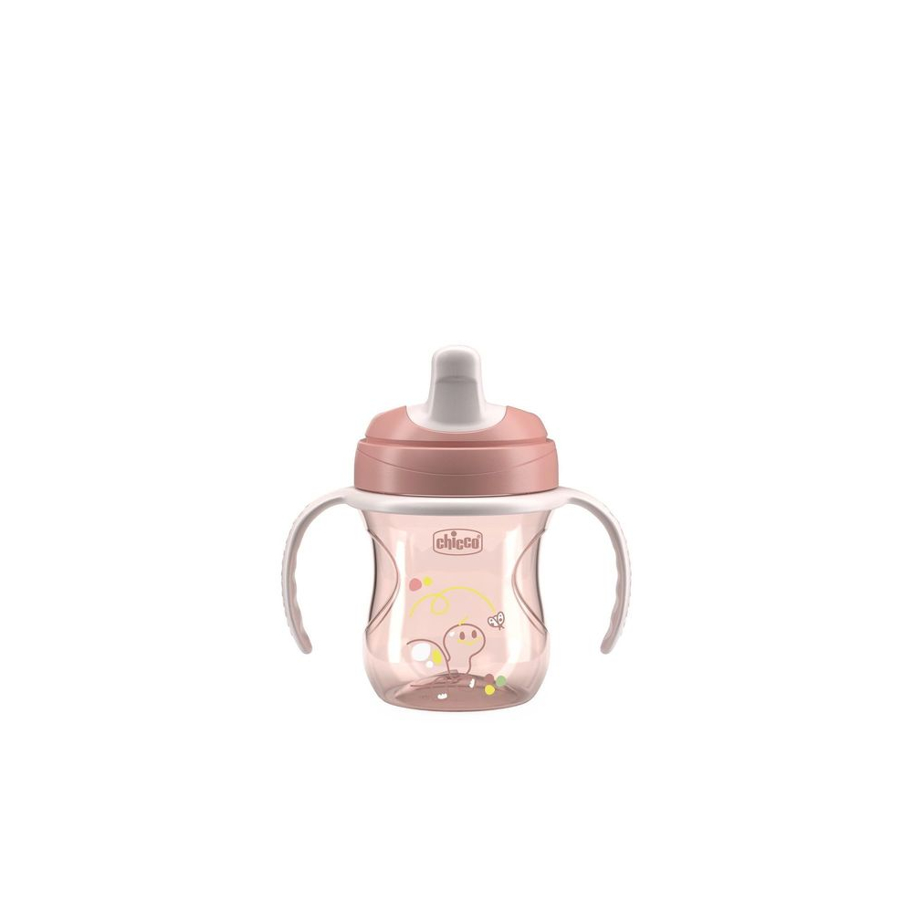 180622 KUBEK NIEKAPEK Z TWARDYM USTNIKIEM 200ML 6+ RÓŻOWY