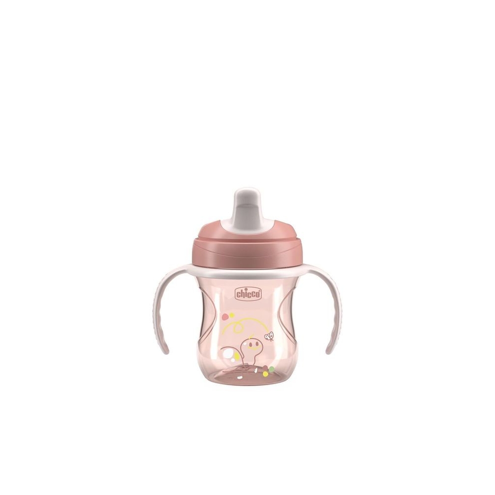 180622 KUBEK NIEKAPEK Z TWARDYM USTNIKIEM 200ML 6+ RÓŻOWY