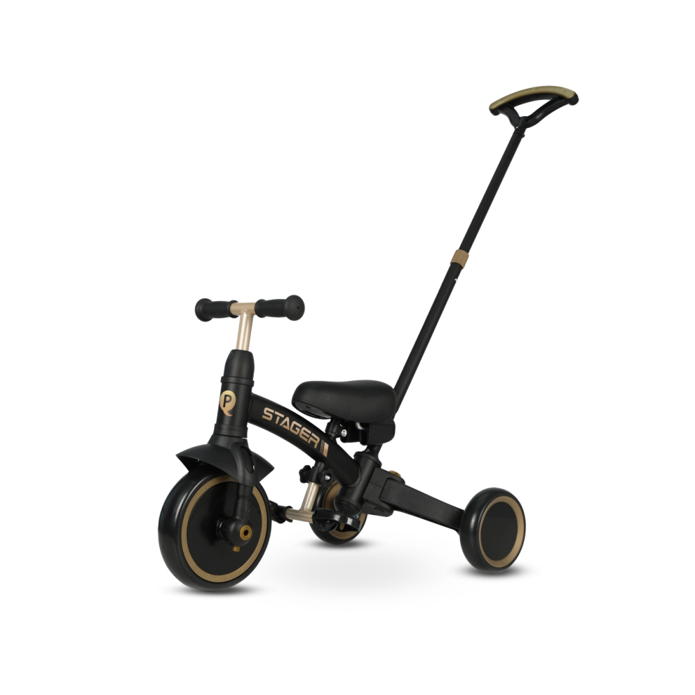 Triratukas Qplay Stager 3in1 su stūmimo rankena, Platinum-Judėjimui, Balansiniai dviratukai, Triratukai vaikams-e-vaikas