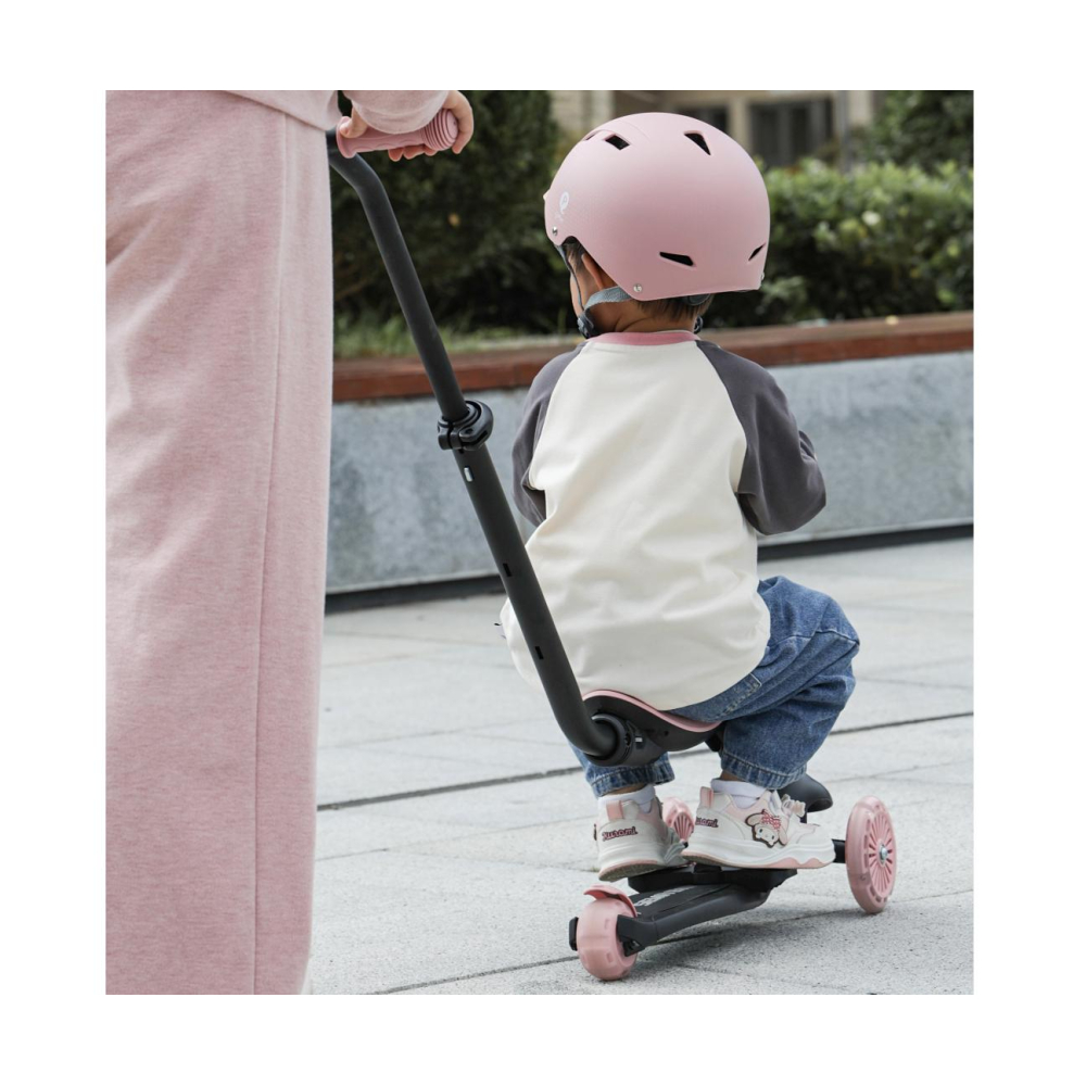 Paspirtukas Qplay Sema Evo 3in1, Coral Pink-Judėjimui, Paspirtukai vaikams-e-vaikas