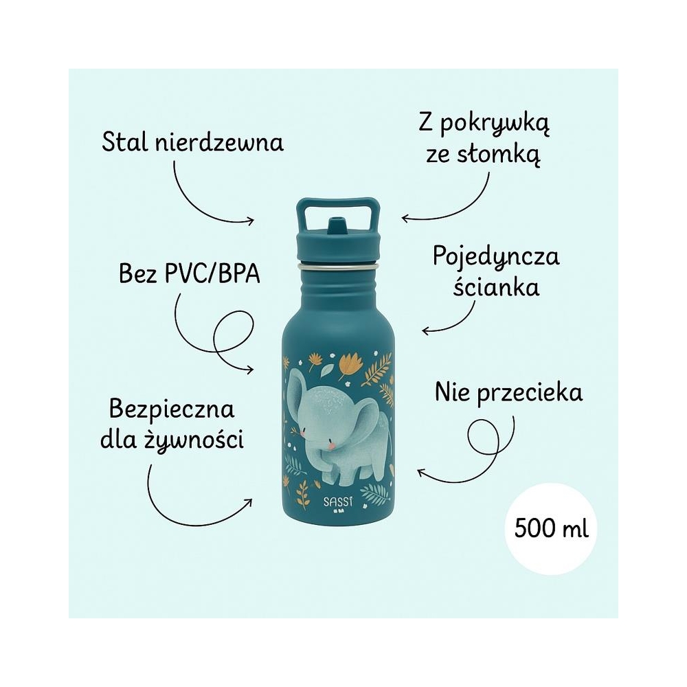 Butelka na wodę bidon 500 ml Słonik SASSI