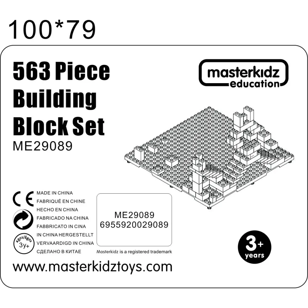STEM kaladėlių rinkinys MASTERKIDZ lentai 563 el.-Žaislai, Lavinamieji žaislai, Veiklos centrai-e-vaikas