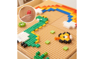 MASTERKIDZ Drewniany Stół Edukacyjny + AKCESORIA STEM WALL + 563 Klocków