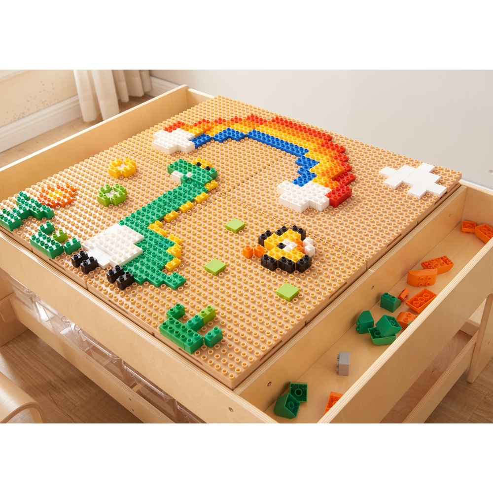 Statybinių kaladėlių rinkinys MASTERKIDZ STEM 563 el. su plokščių perdangomis 4 vnt.