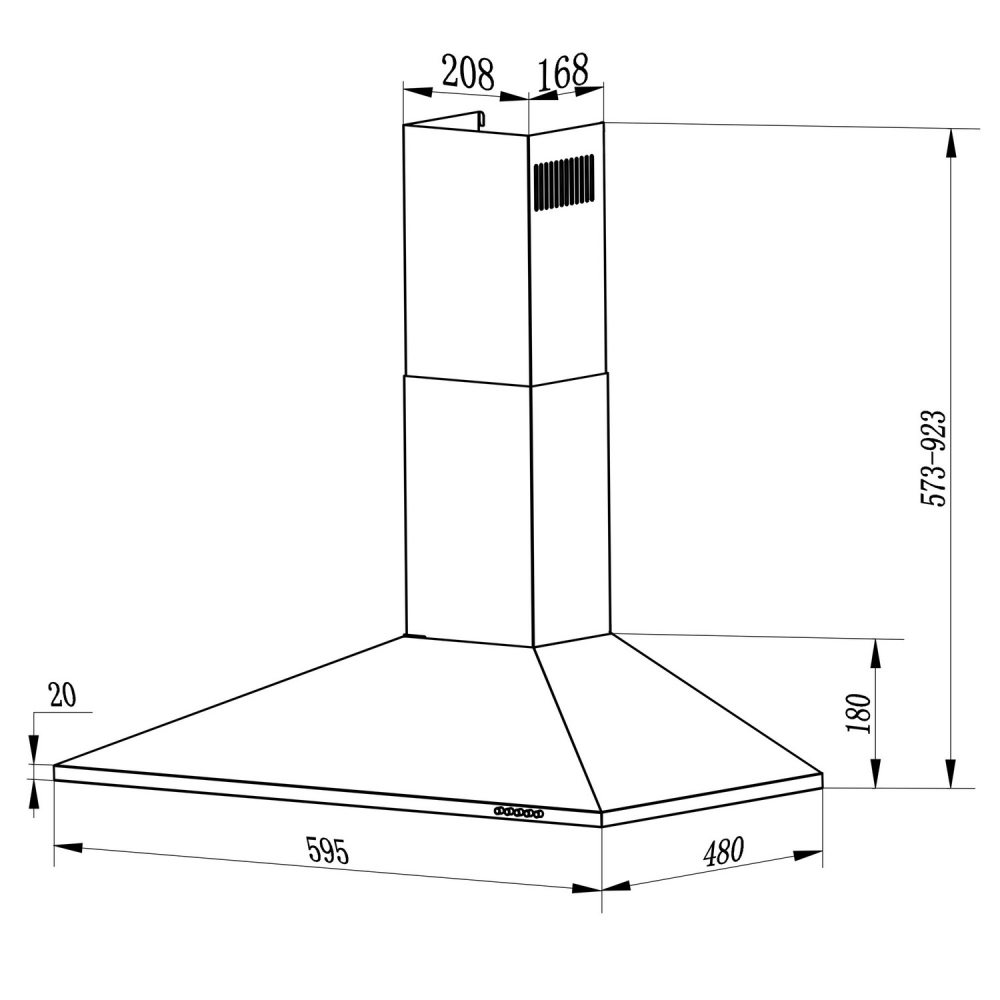 Kamininis gartraukis 60 cm Berdsen BT-213 INOX-Namai, laisvalaikis, turizmas, Virtuvei-e-vaikas
