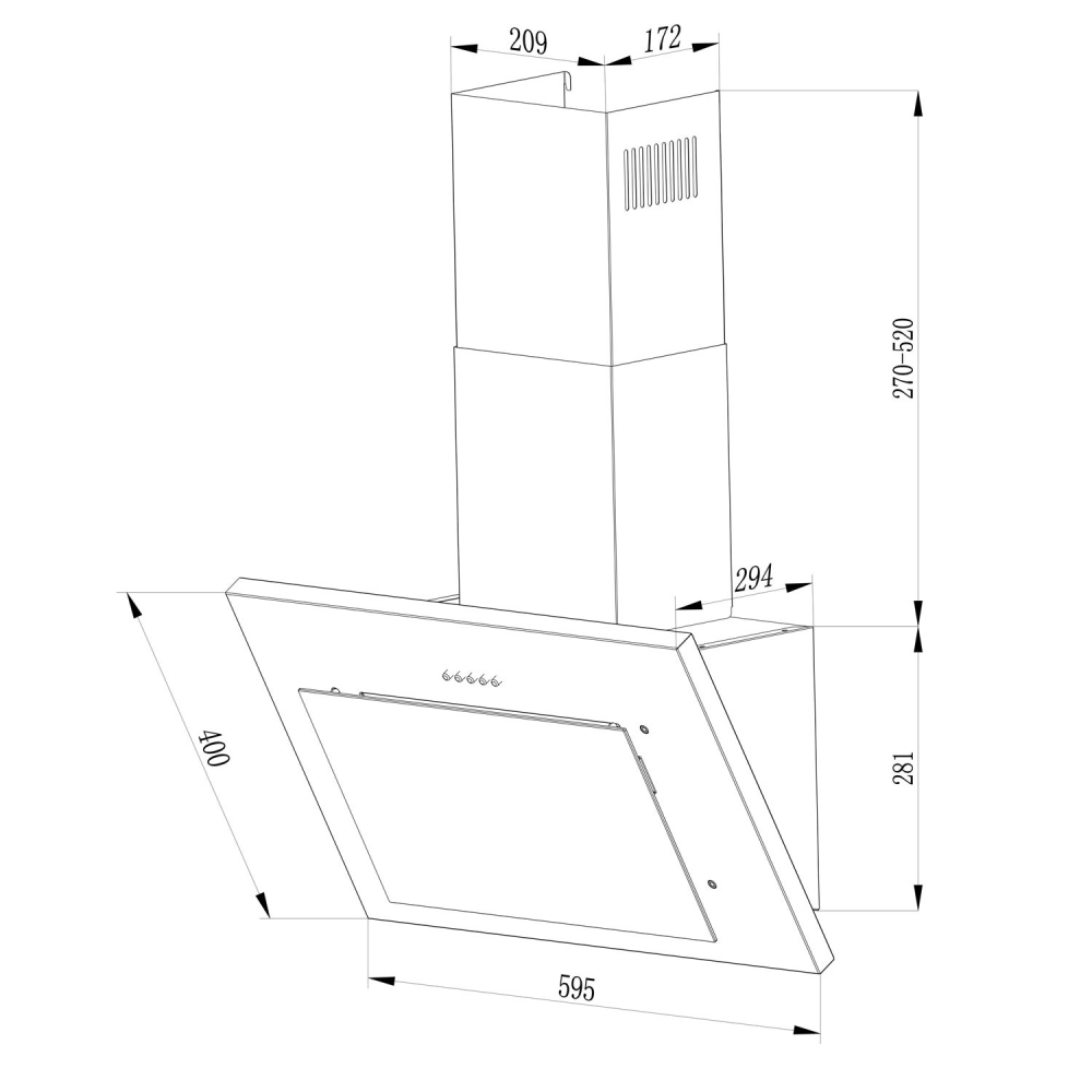 Kamininis gartraukis 60 cm Berdsen BT-215 juodas-Namai, laisvalaikis, turizmas, Virtuvei-e-vaikas