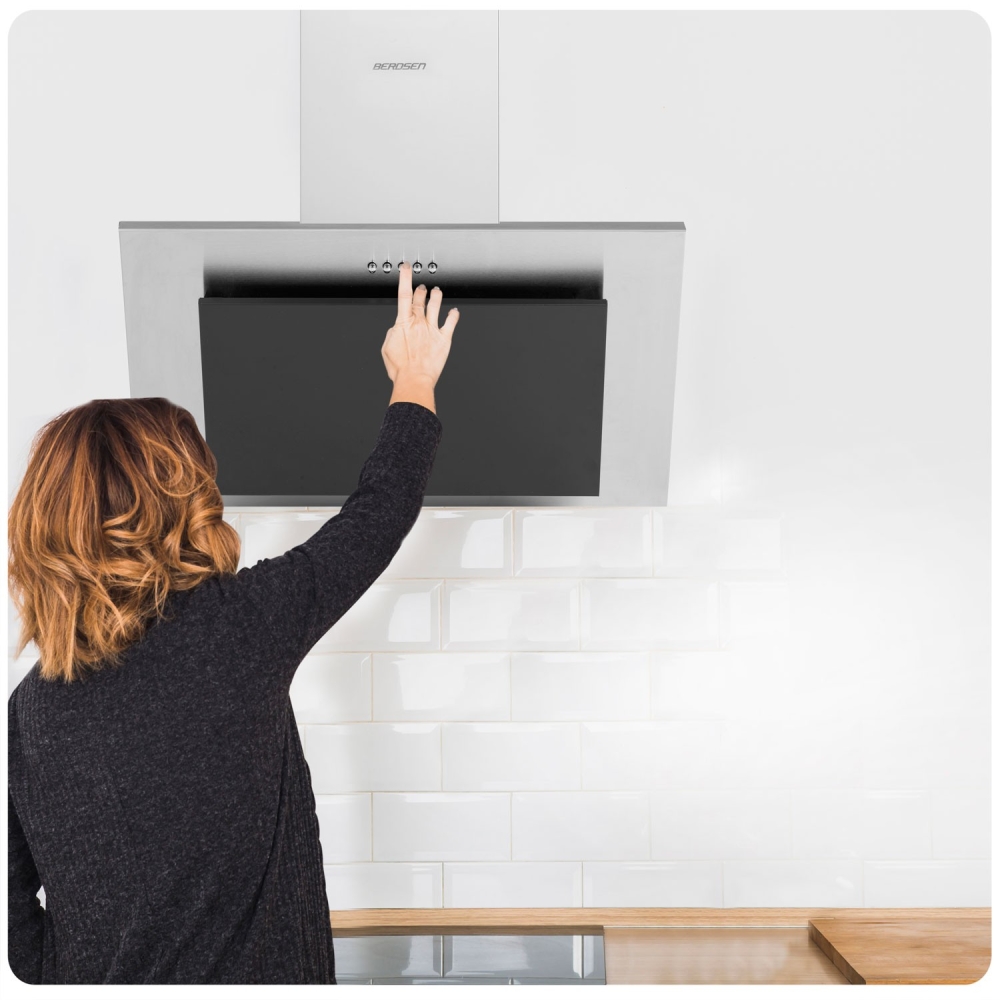 Kamininis gartraukis 60 cm Inox + juodas BT-209-Namai, laisvalaikis, turizmas, Virtuvei-e-vaikas