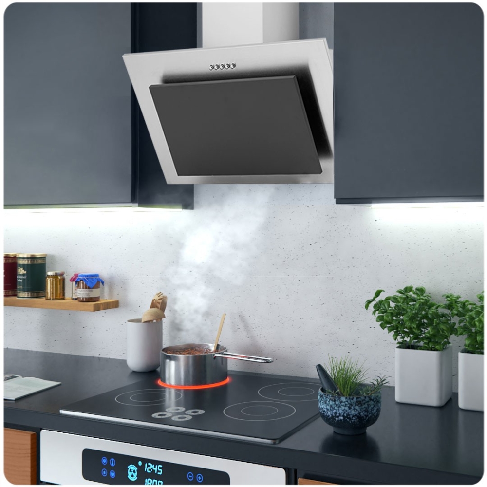 Kamininis gartraukis 60 cm Inox + juodas BT-209-Namai, laisvalaikis, turizmas, Virtuvei-e-vaikas