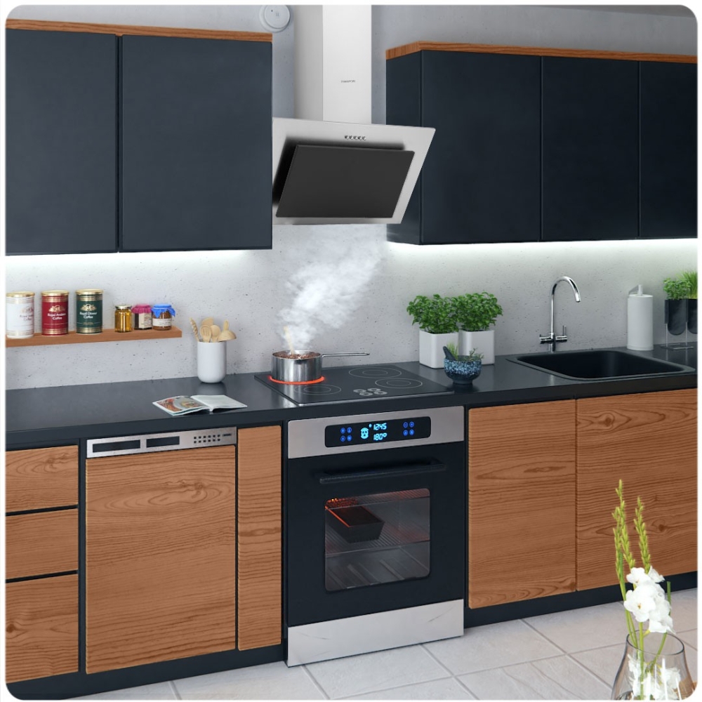 Kamininis gartraukis 60 cm Inox + juodas BT-209-Namai, laisvalaikis, turizmas, Virtuvei-e-vaikas