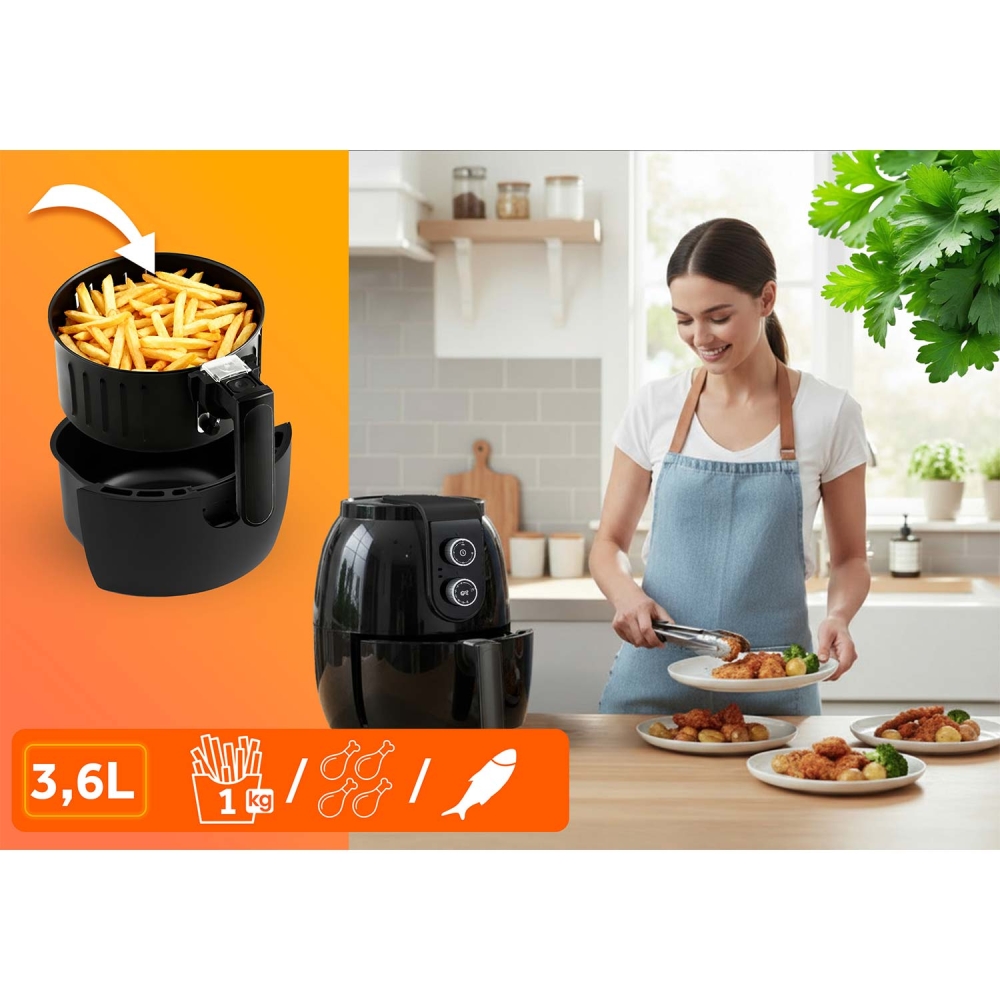 Karšto oro gruzdintuvė 3,6 l Berdsen BD-650-Namai, laisvalaikis, turizmas, Virtuvei-e-vaikas