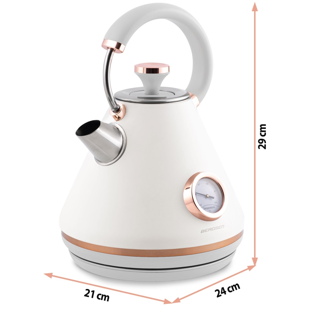 Elektrinis virdulys su termometru 1,7 l "Berdsen BD-701", baltas-Namai, laisvalaikis, turizmas, Virtuvei-e-vaikas