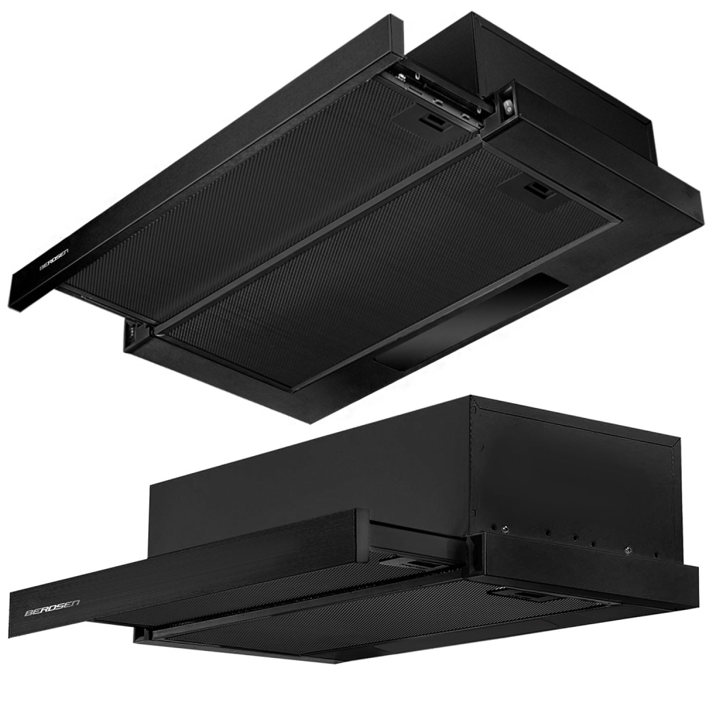Po spintele montuojamas gartraukis Berdsen BE-60-LW 60 cm juodos spalvos-Namai, laisvalaikis, turizmas, Virtuvei-e-vaikas