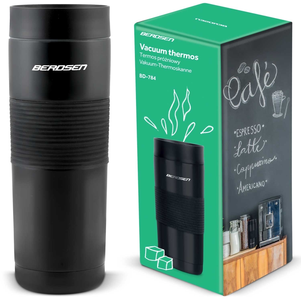 Vakuuminis termosas 590 ml BD-784 juodas-Maitinimui, Indai, įrankiai, gertuvės, Puodeliai, gertuvės, Termo indai-e-vaikas