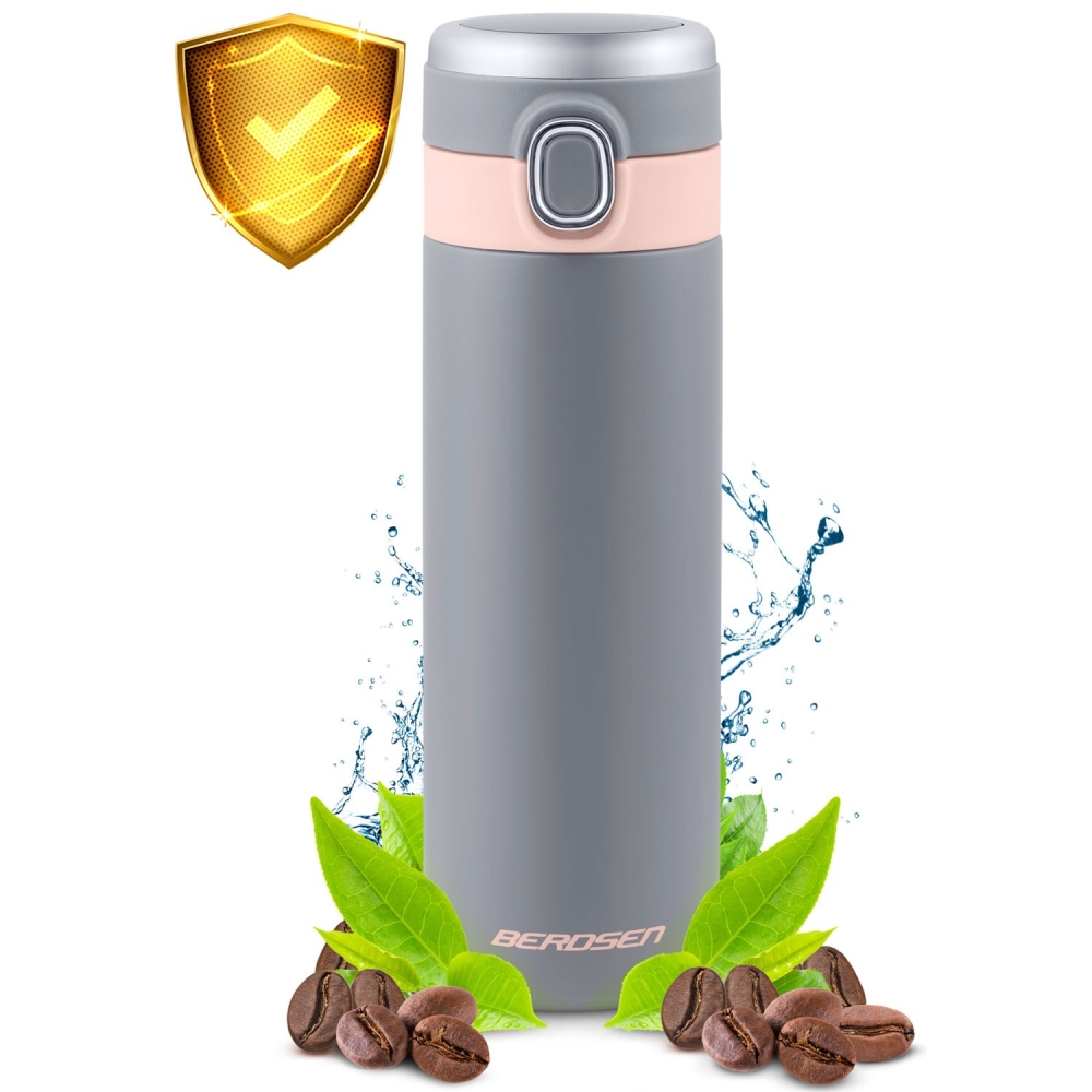 Vakuuminis termosas 450 ml BD-786 pilkas-Maitinimui, Indai, įrankiai, gertuvės, Puodeliai, gertuvės, Termo indai-e-vaikas